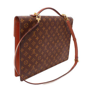 Louis Vuitton Bag Bandouliere Document Porte Leather Brown Business Monogram
